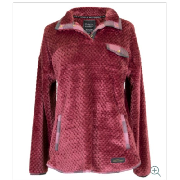 Simply Southern Jackets & Blazers - Simply Southern Simply Soft Pullover, Plum, Size Medium, EUC